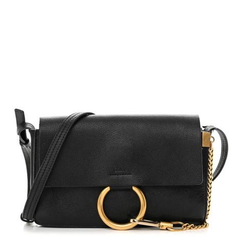 chloe faye goatskin|CHLOE Goatskin Small Faye Shoulder Bag Black .